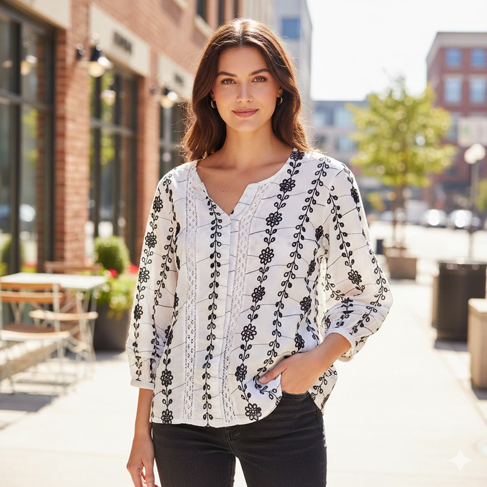 Phase Eight Embroidered Peasant Top White | Women's UK 18 by Phase Eight – blouse | RewearableUK