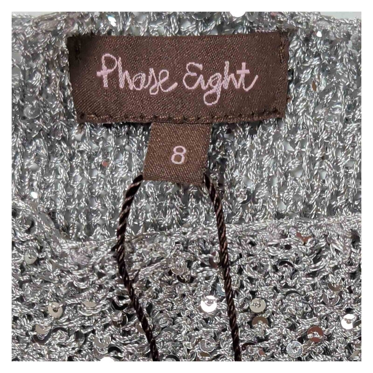 Phase Eight Esher Sequin Jumper UK 8 Silver Long Sleeve Party Top NWT – product photo 2 | RewearableUK