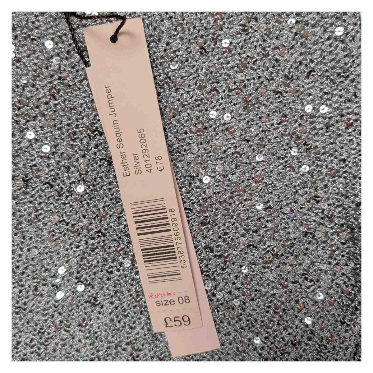 Phase Eight Esher Sequin Jumper UK 8 Silver Long Sleeve Party Top NWT – product photo 3 | RewearableUK