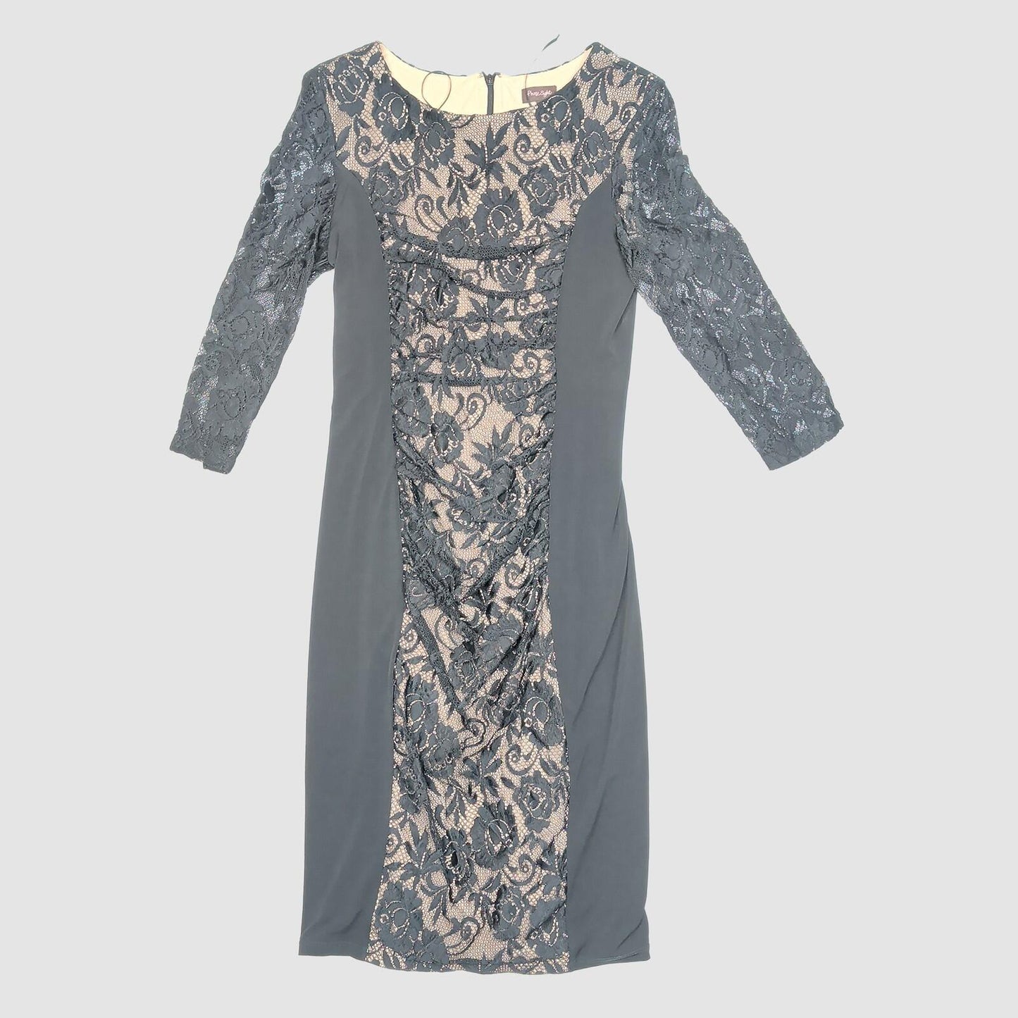 Phase Eight Lace Panel Dress Grey Nude UK 14 Elegant Occasion by Phase Eight – | RewearableUK