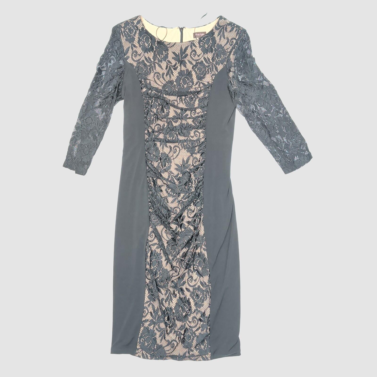 Phase Eight Lace Panel Dress Grey Nude UK 14 Elegant Occasion by Phase Eight – | RewearableUK