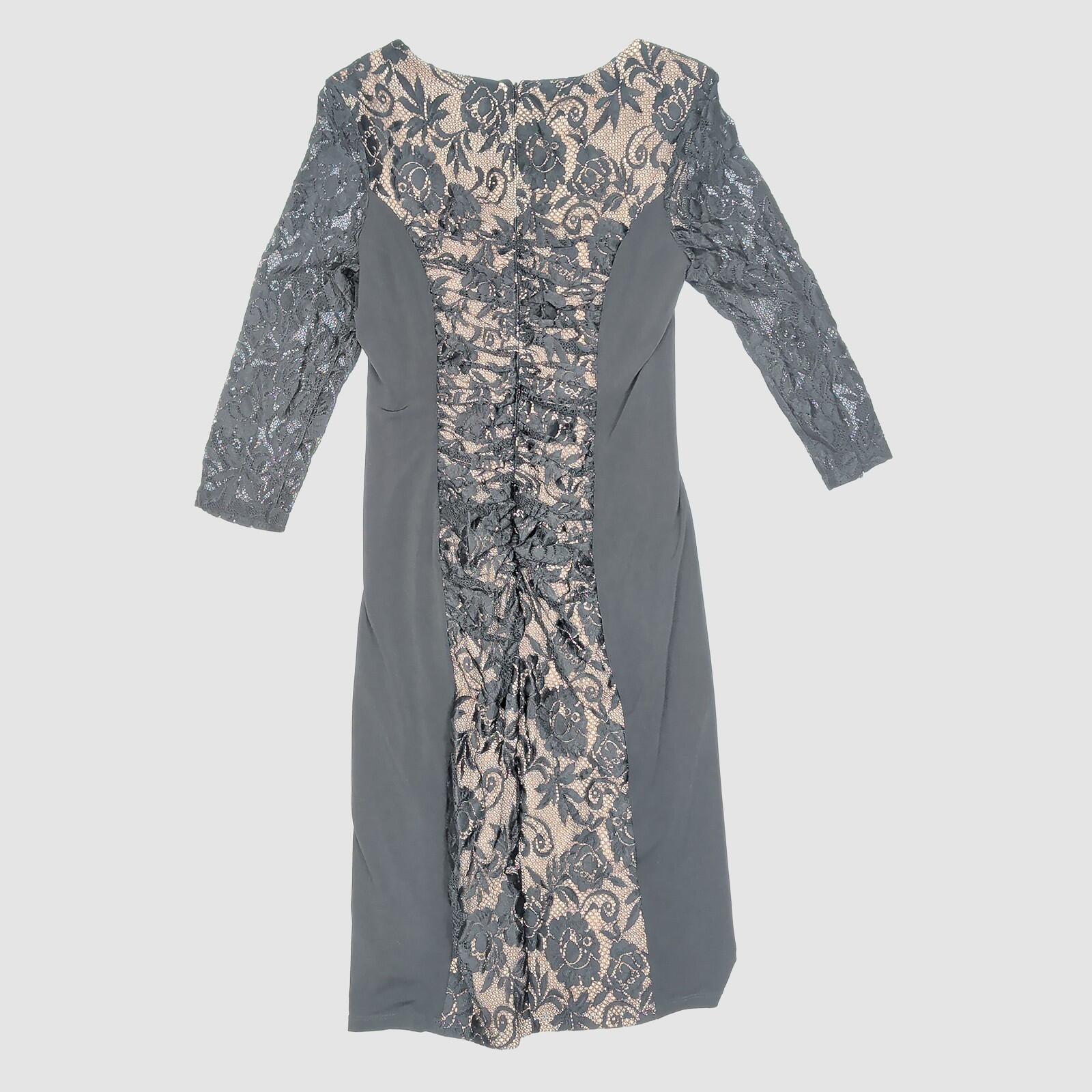 Phase Eight Lace Panel Dress Grey Nude UK 14 Elegant Occasion by Phase Eight – | RewearableUK