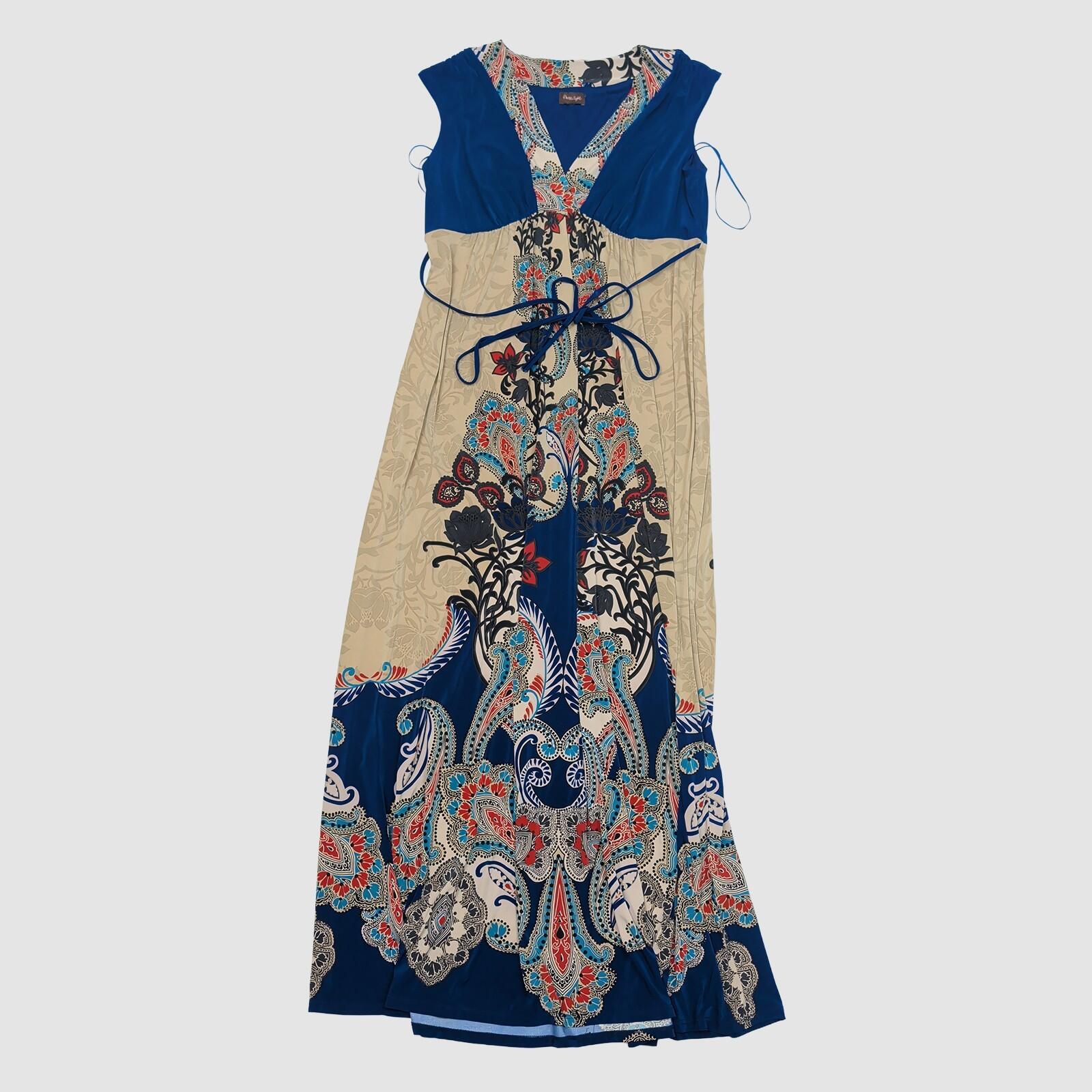 Phase Eight Maxi Dress Blue Paisley Boho UK 10 - 12 No Size Label Long by Phase Eight – DRESSING | RewearableUK