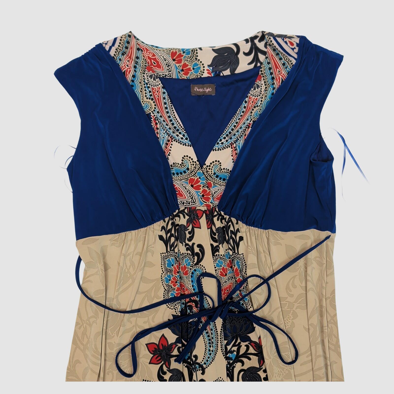 Phase Eight Maxi Dress Blue Paisley Boho UK 10 - 12 No Size Label Long by Phase Eight – DRESSING | RewearableUK