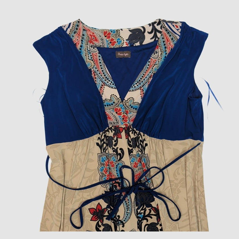 Phase Eight Maxi Dress Blue Paisley Boho UK 10 - 12 No Size Label Long by Phase Eight – DRESSING | RewearableUK
