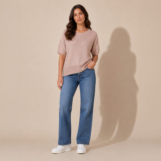 Phase Eight Mea Shimmer Knit Jumper L UK 16-18 Nude NWT – Top product photo 1 | RewearableUK