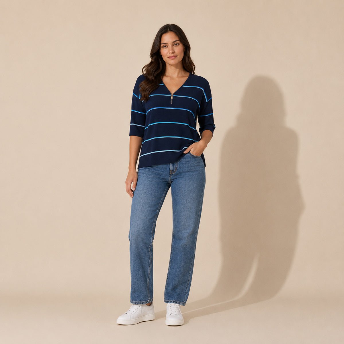 Phase Eight Piera Ripple Knit Jumper L UK 16-18 Navy NWT – Top product photo 1 | RewearableUK