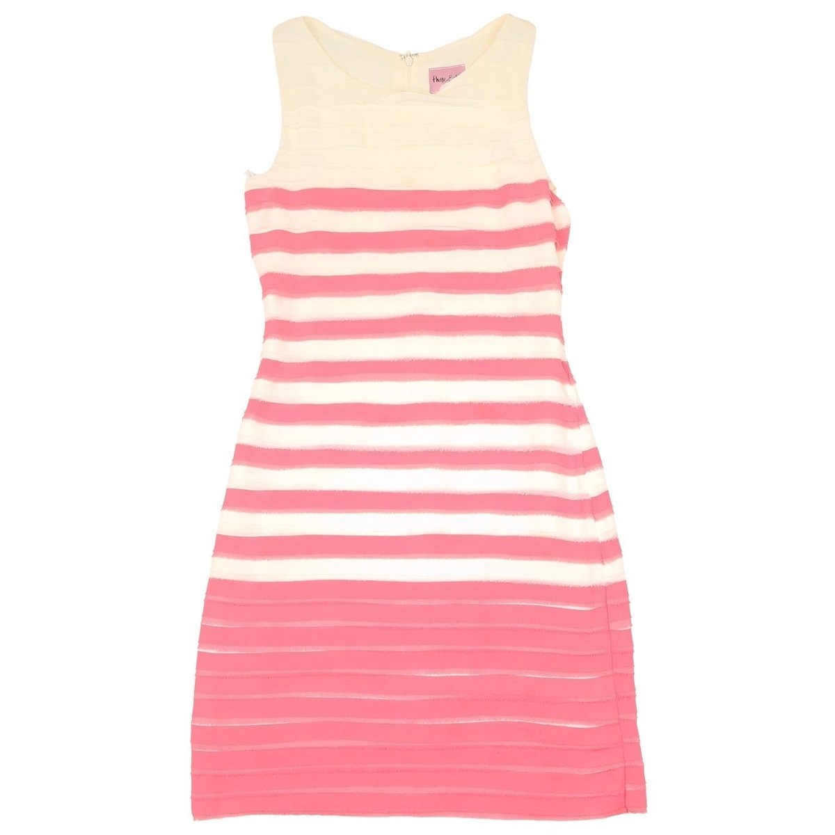 Phase Eight Pink Cream Striped Dress UK 8 Sleeveless Occasion by Phase Eight – | RewearableUK