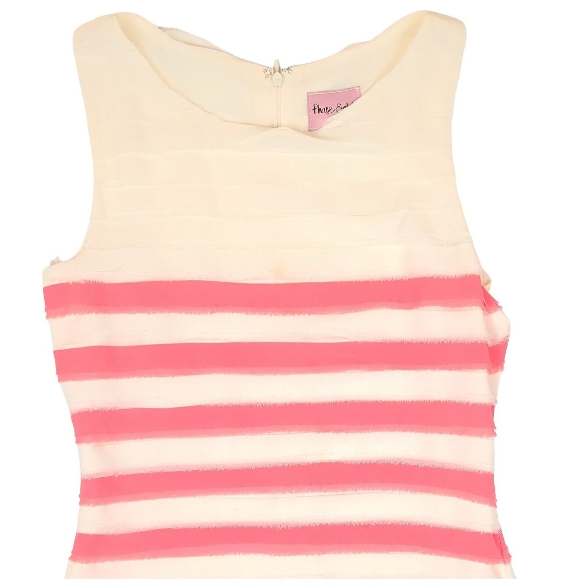 Phase Eight Pink Cream Striped Dress UK 8 Sleeveless Occasion by Phase Eight – | RewearableUK