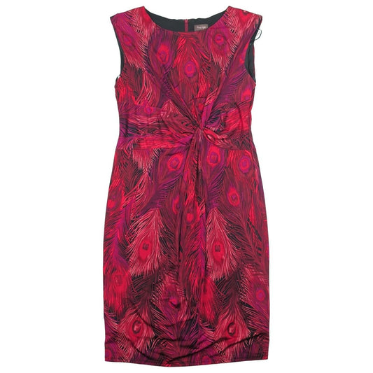 Phase Eight Pink Feather Print Dress UK 16 Stretch Occasion Party by Phase Eight – | RewearableUK