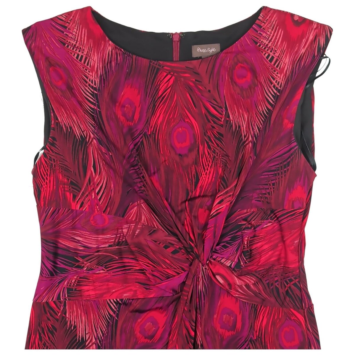 Phase Eight Pink Feather Print Dress UK 16 Stretch Occasion Party by Phase Eight – | RewearableUK