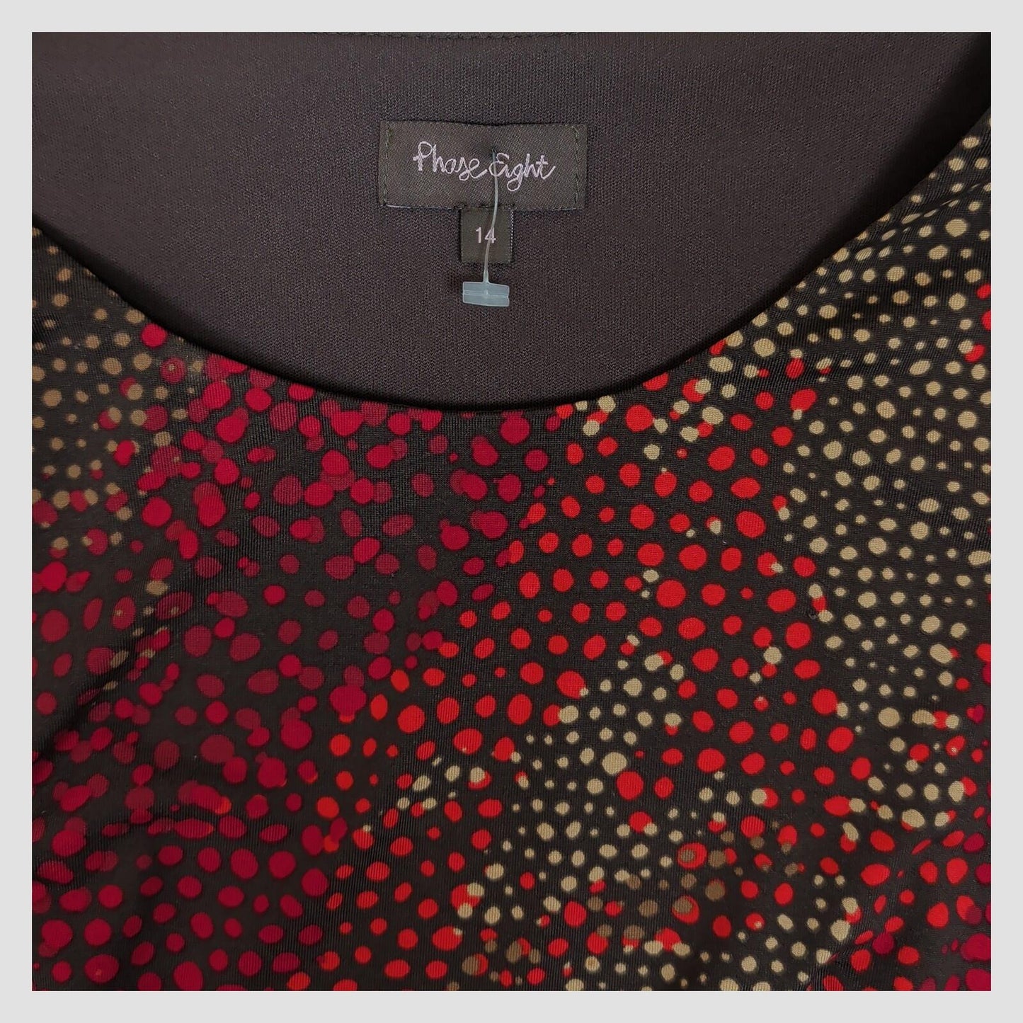 Phase Eight Red Brown Ruched Sheath Dress UK 14 Sleeveless Print Occasion by Phase Eight – | RewearableUK