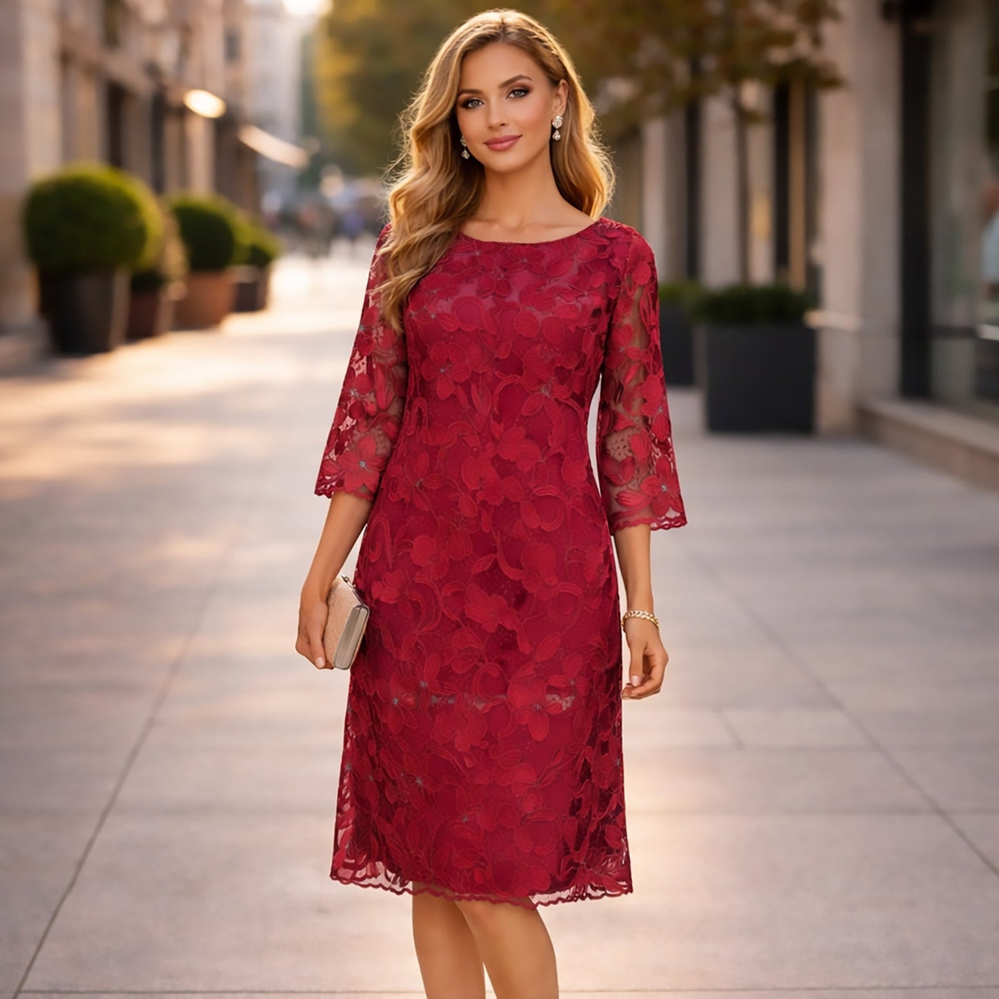 Phase Eight Red Floral Lace Dress UK 18 Embroidered Occasion Party Shift by Phase Eight – DRESSING | RewearableUK