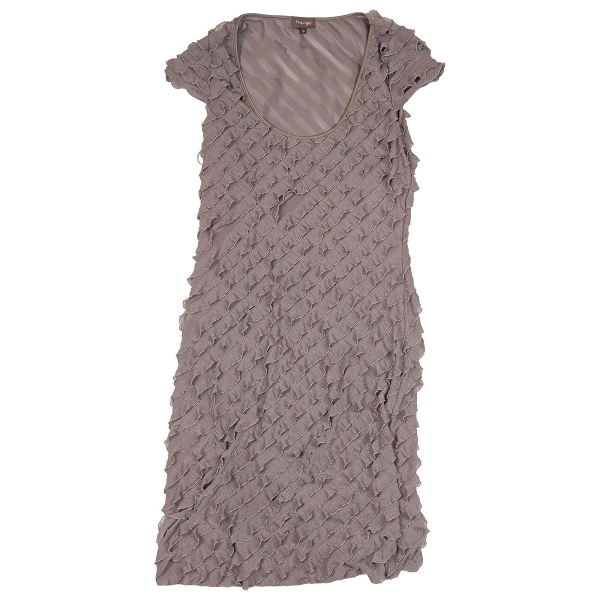 Phase Eight Ruffle Dress UK 10 Grey Taupe Textured Stretch Occasion – product photo 1 | RewearableUK