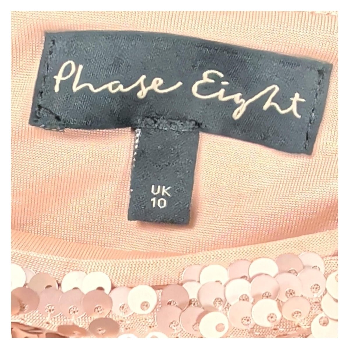 Phase Eight Sequin Top UK 10 Rose Gold Short Sleeve Party Occasion – product photo 3 | RewearableUK