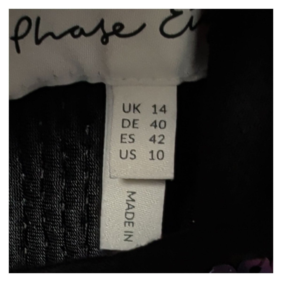 Phase Eight Sequin Top UK 14 Black Purple Iridescent Sleeveless Party Blouse – product photo 4 | RewearableUK