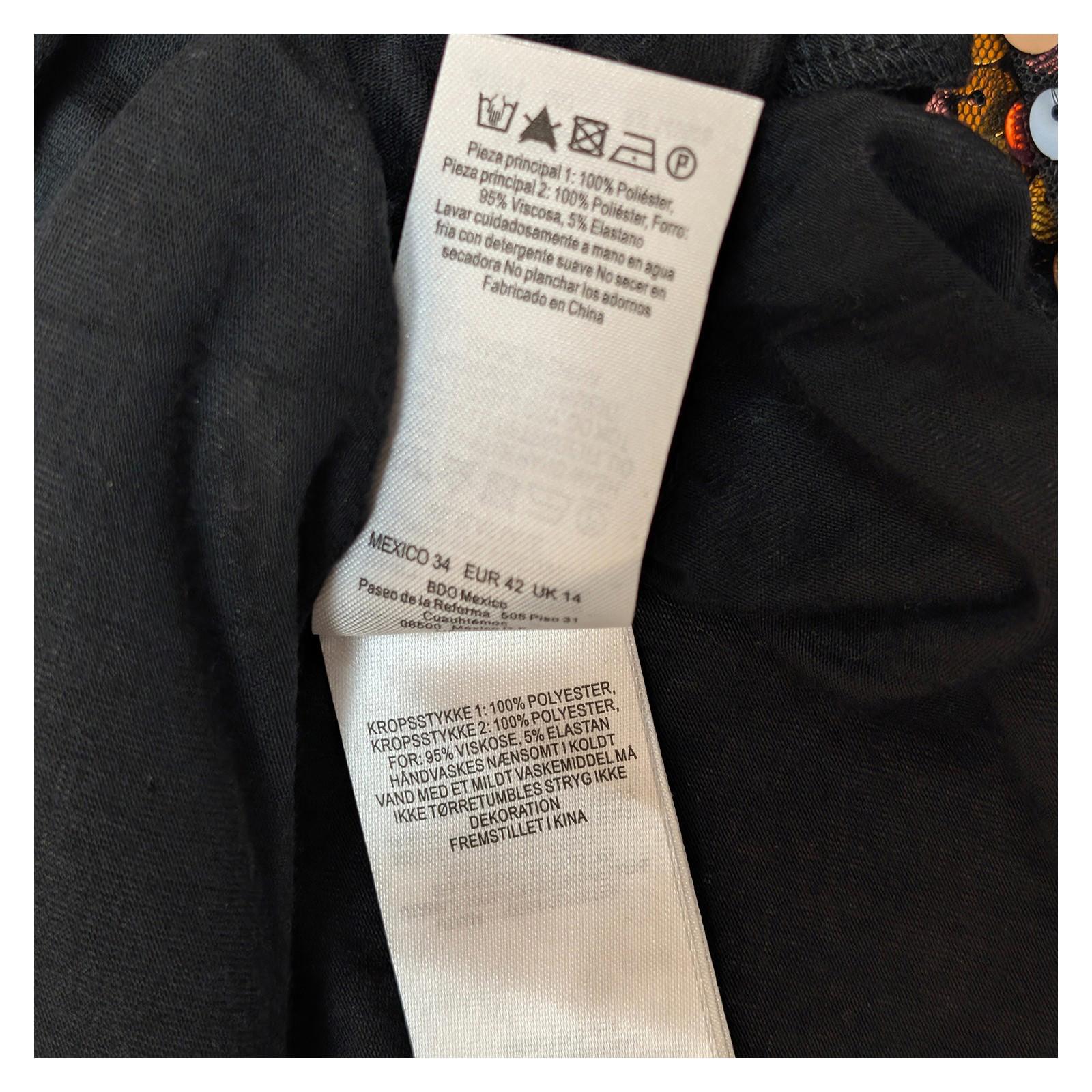 Phase Eight Sequin Top UK 14 Black Silver Batwing Overlay Party Blouse Zip Back by Phase Eight – | RewearableUK