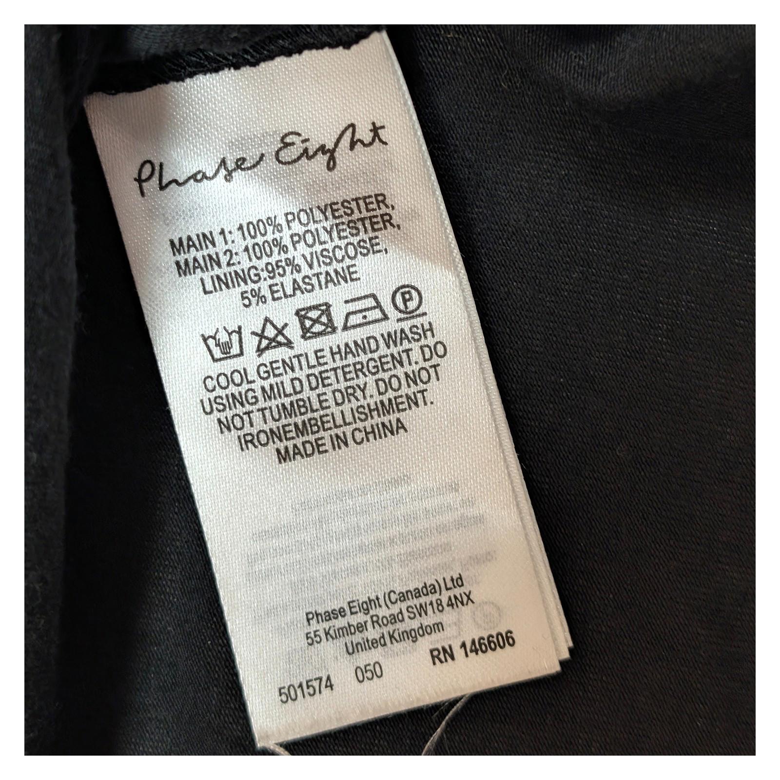 Phase Eight Sequin Top UK 14 Black Silver Batwing Overlay Party Blouse Zip Back by Phase Eight – | RewearableUK