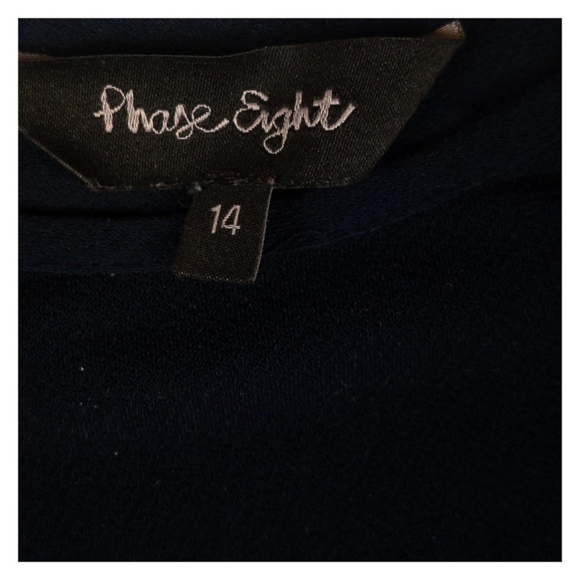 Phase Eight Top Blouse UK 14 Navy Blue Cape Sleeve Overlay Smart Party by Phase Eight – | RewearableUK