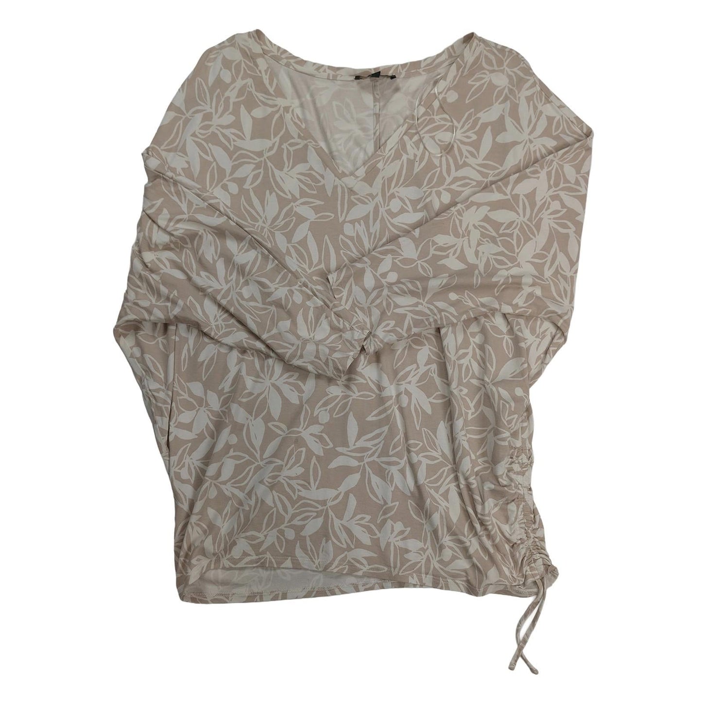 Phase Eight Top Size 16 Beige Floral V Neck Ruched Side Viscose Blend by Phase Eight – | RewearableUK
