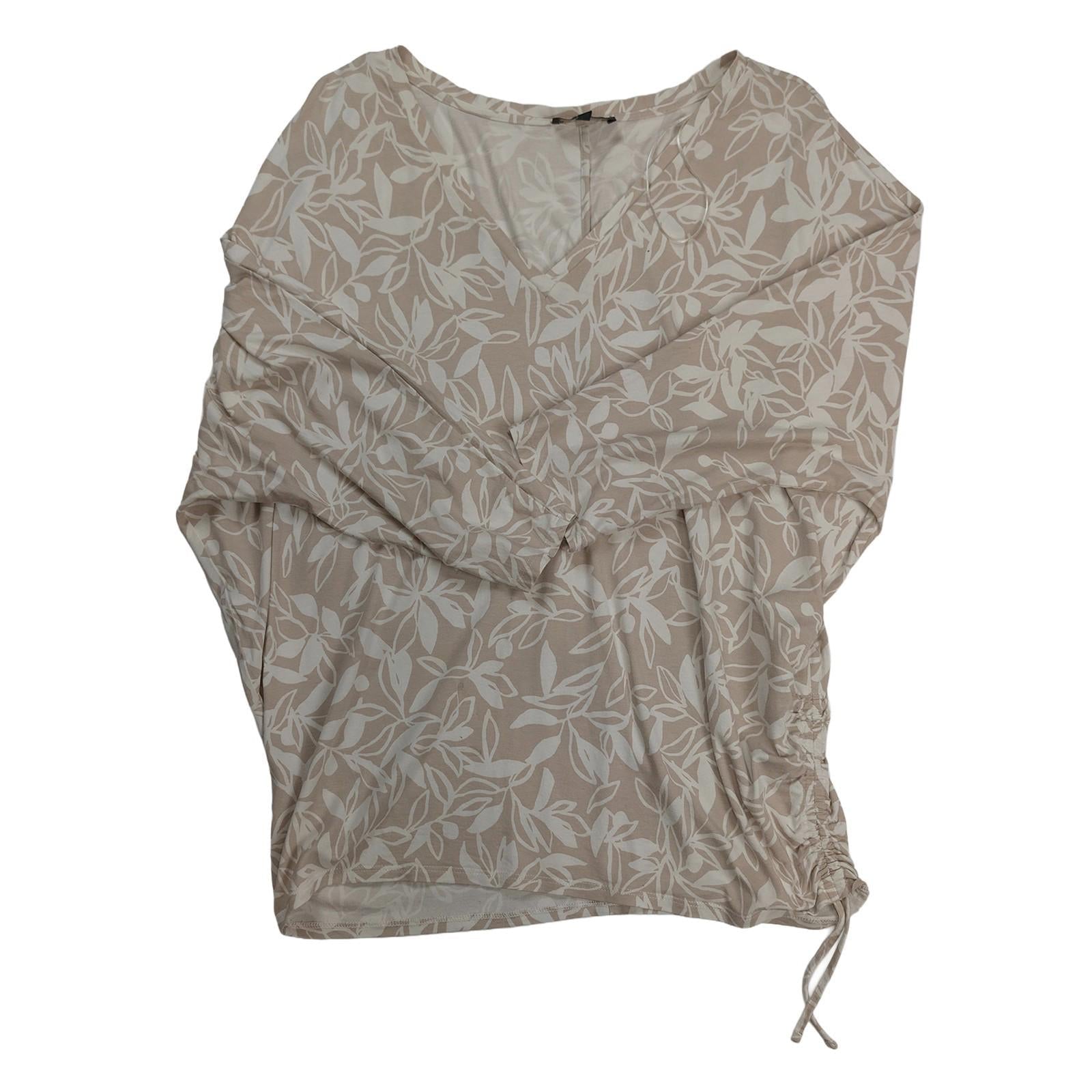 Phase Eight Top Size 16 Beige Floral V Neck Ruched Side Viscose Blend by Phase Eight – | RewearableUK