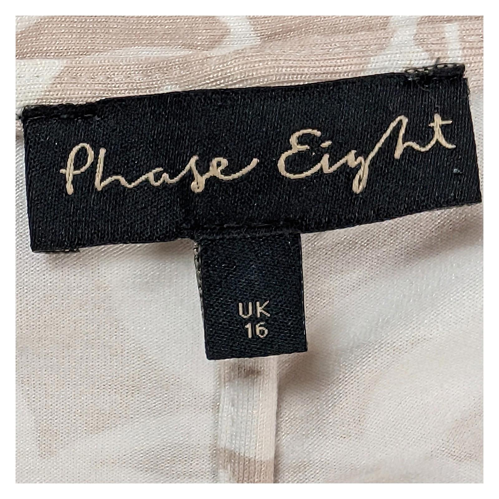 Phase Eight Top Size 16 Beige Floral V Neck Ruched Side Viscose Blend by Phase Eight – | RewearableUK