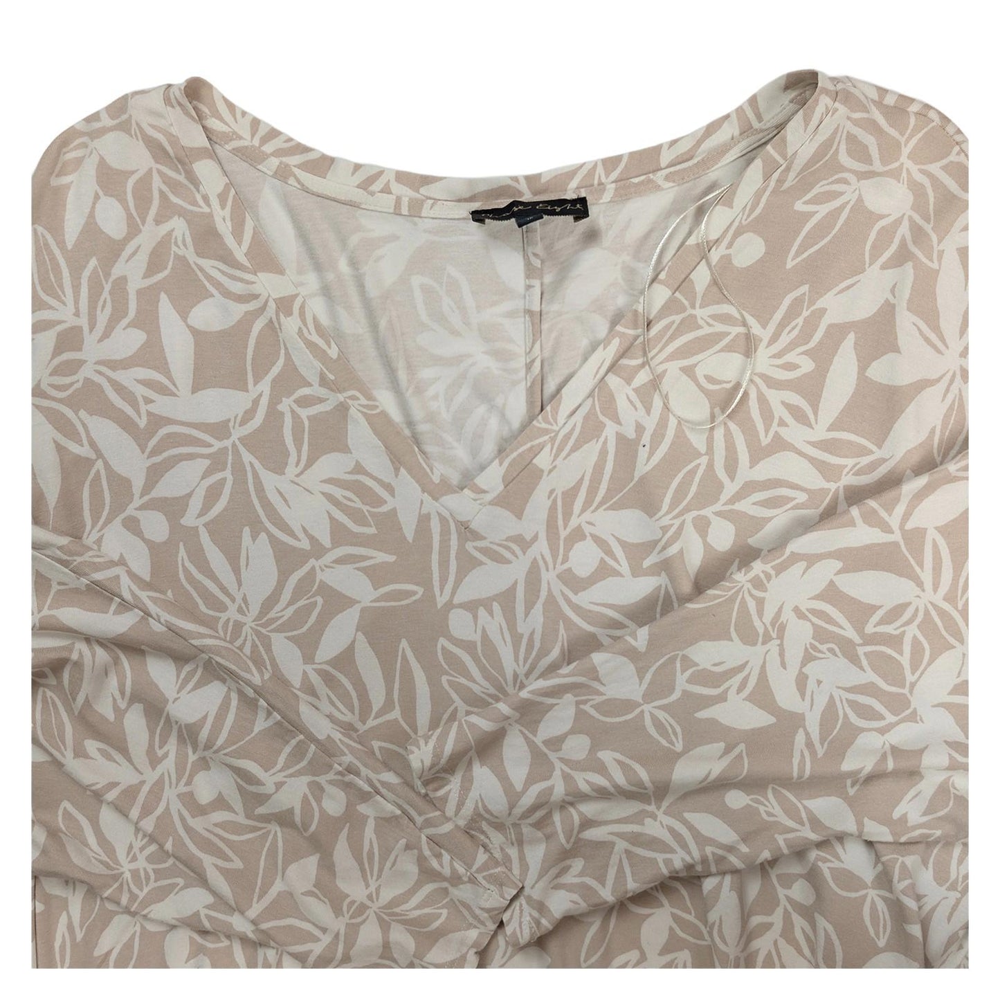 Phase Eight Top Size 16 Beige Floral V Neck Ruched Side Viscose Blend by Phase Eight – | RewearableUK