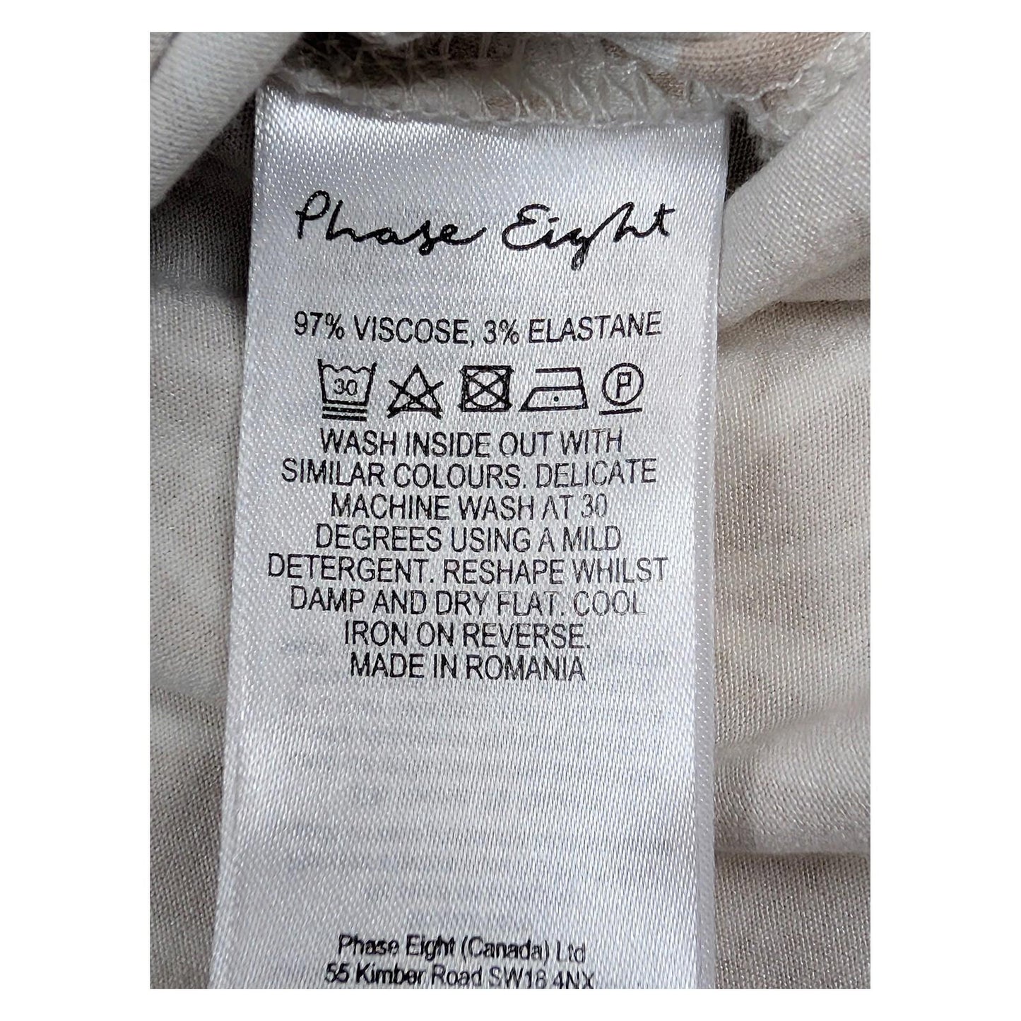 Phase Eight Top Size 16 Beige Floral V Neck Ruched Side Viscose Blend by Phase Eight – | RewearableUK
