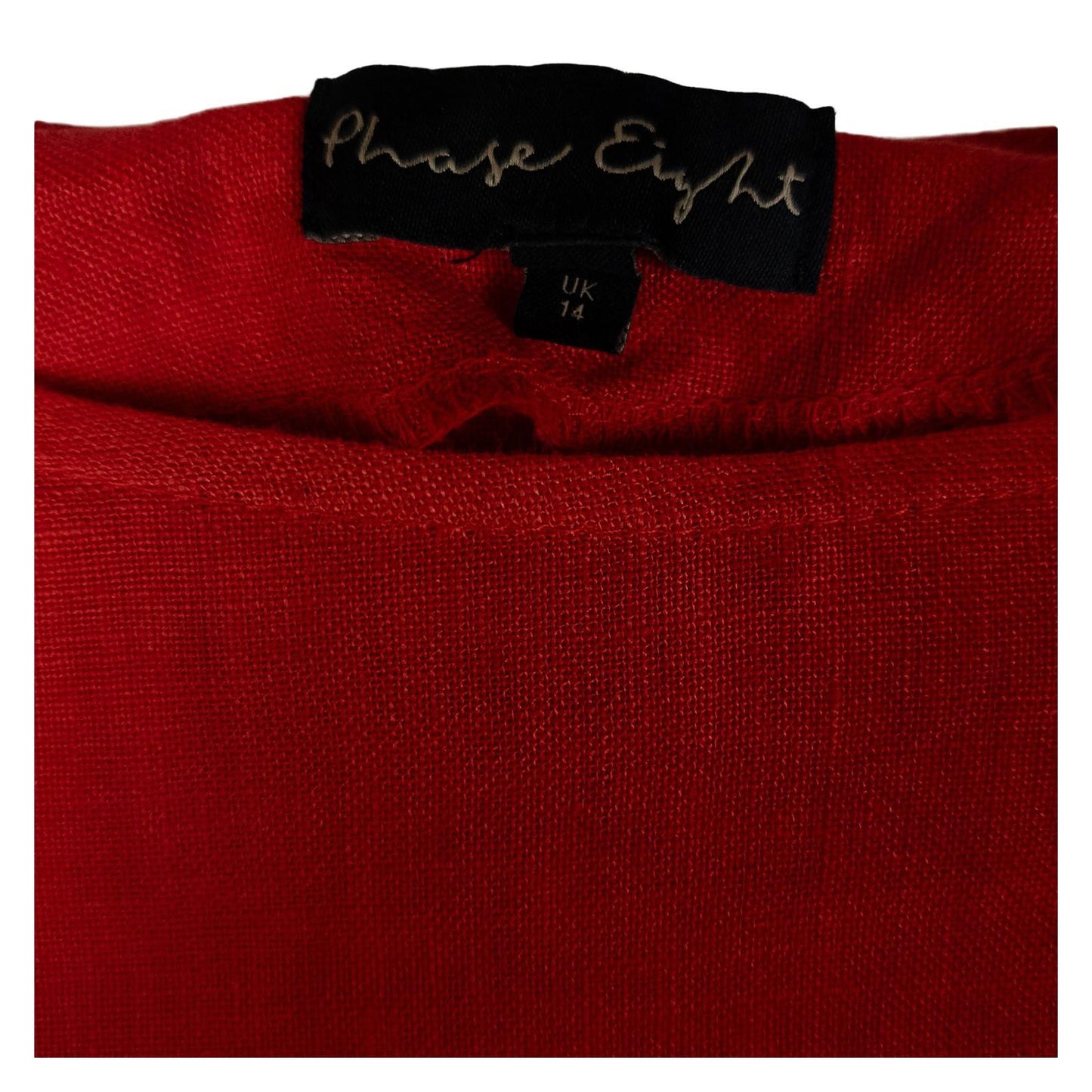 Phase Eight Woman Red Linen Top Size UK 14 Tunic Blouse Bell Sleeve Made Italy by Phase Eight – | RewearableUK