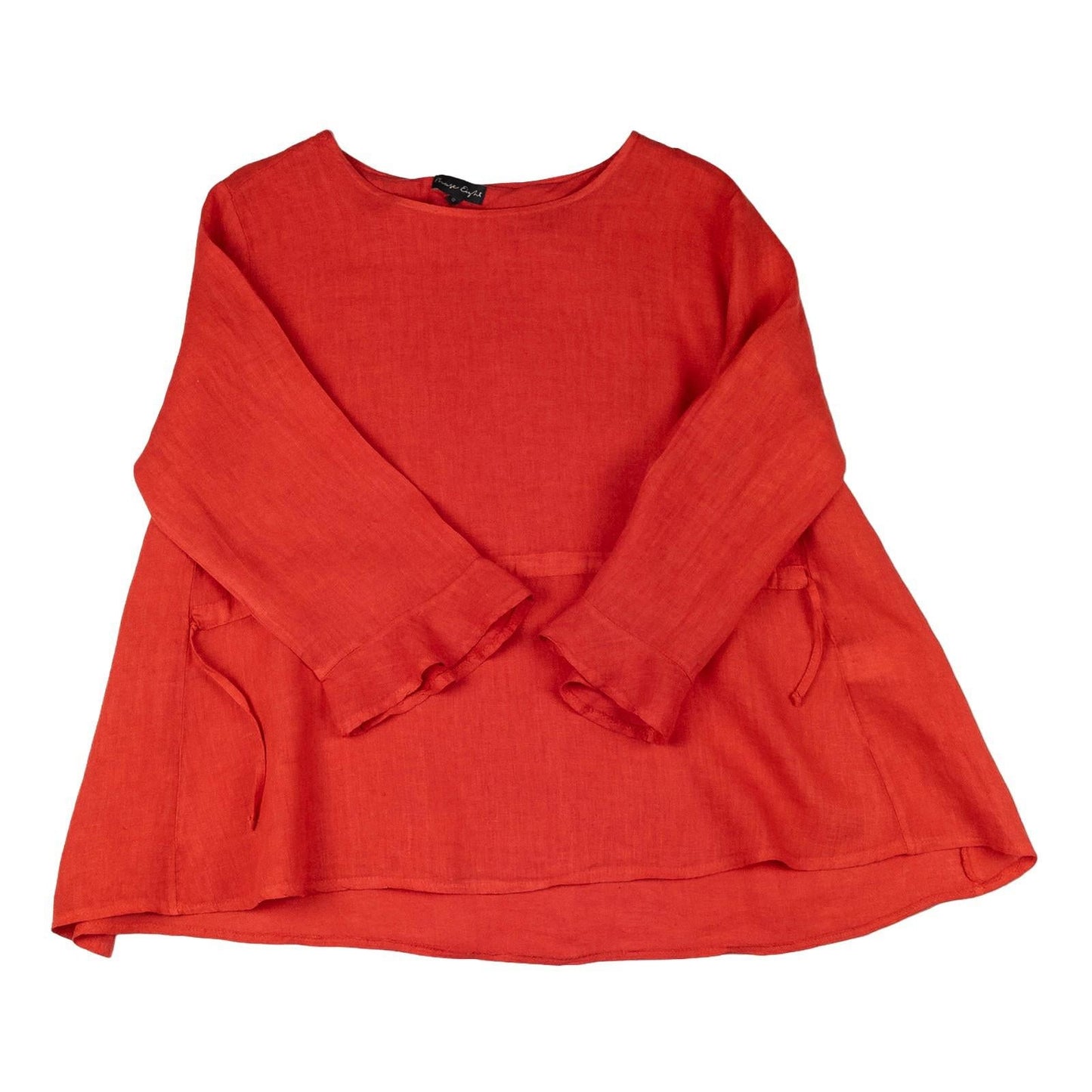 Phase Eight Woman Red Linen Top Size UK 14 Tunic Blouse Bell Sleeve Made Italy by Phase Eight – | RewearableUK