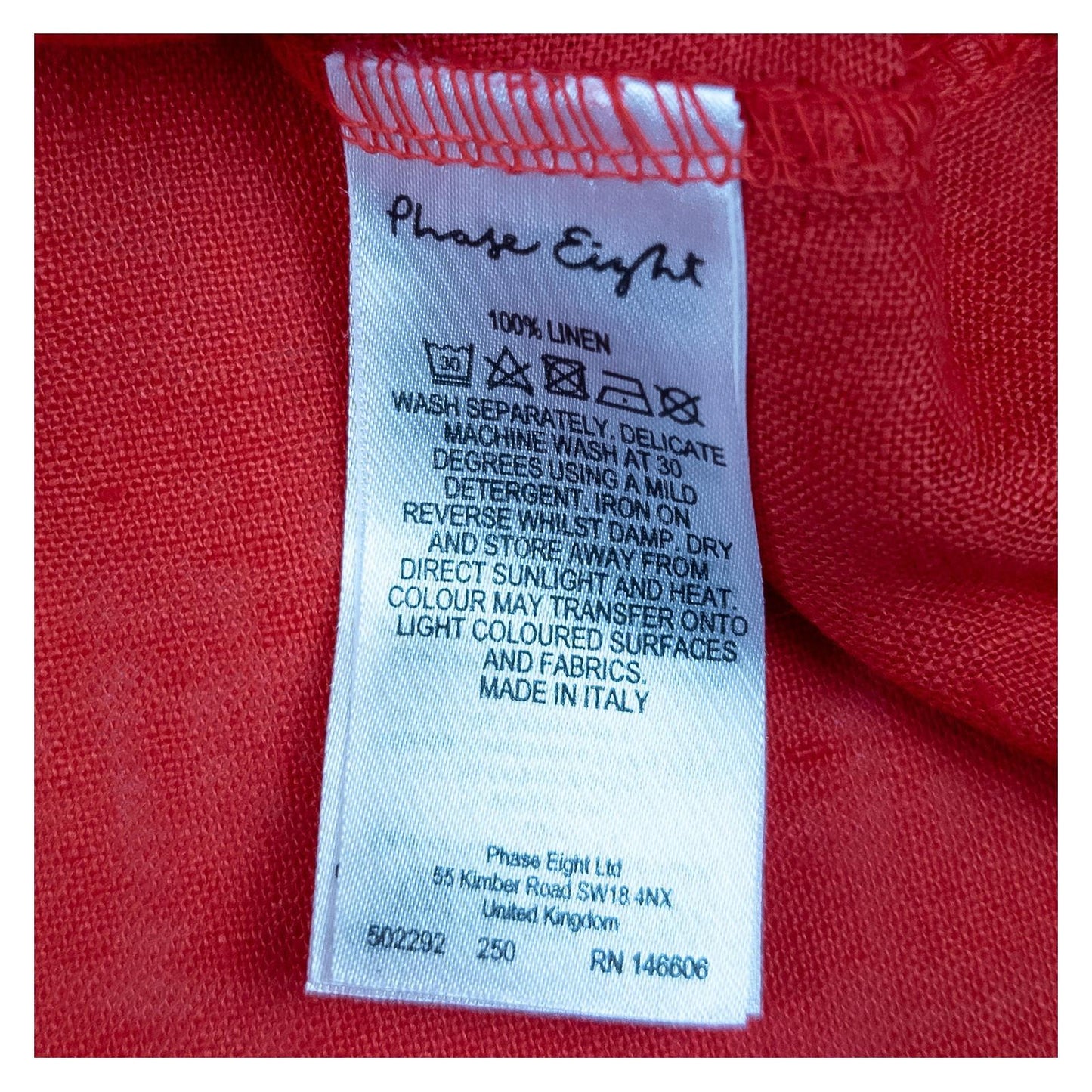 Phase Eight Woman Red Linen Top Size UK 14 Tunic Blouse Bell Sleeve Made Italy by Phase Eight – | RewearableUK