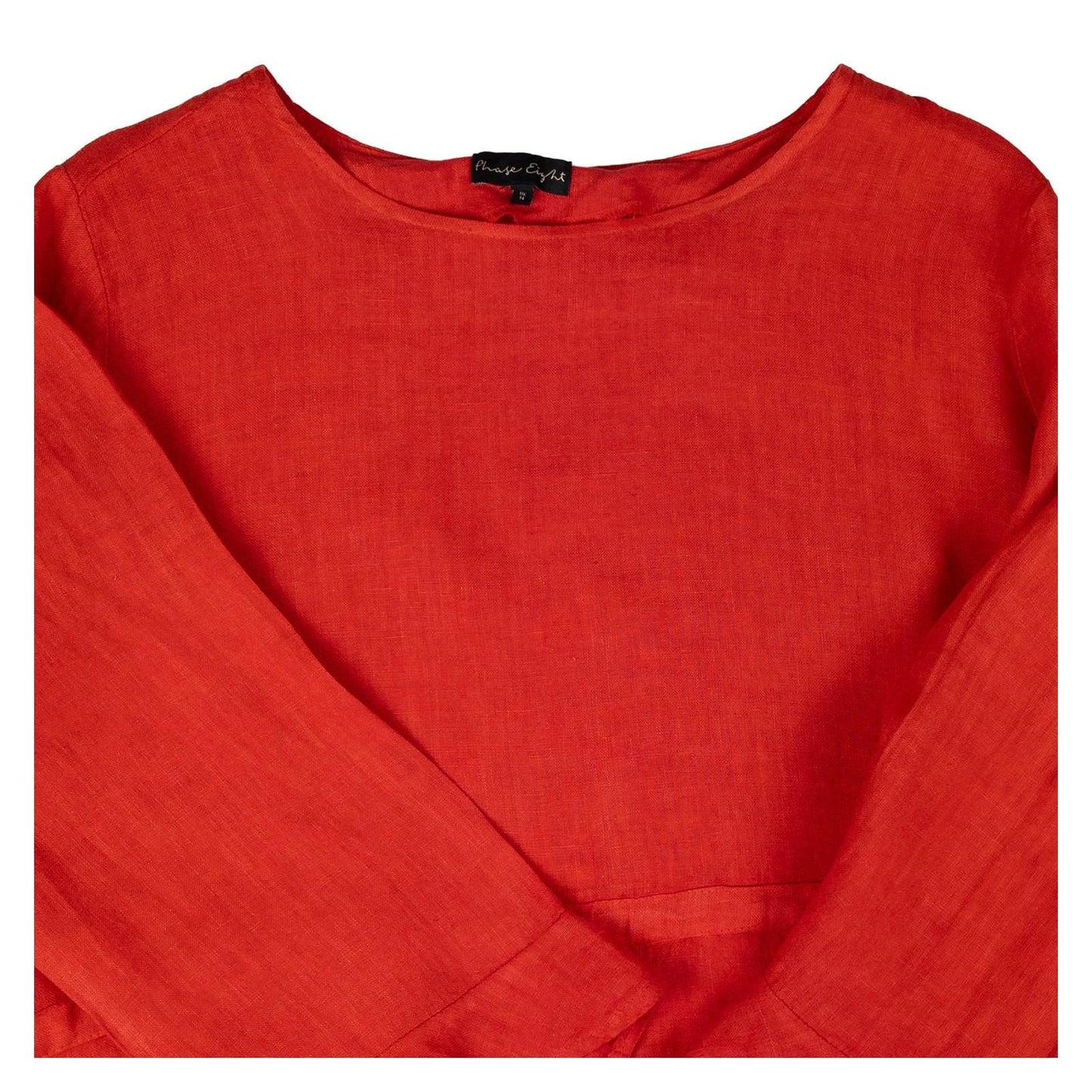 Phase Eight Woman Red Linen Top Size UK 14 Tunic Blouse Bell Sleeve Made Italy by Phase Eight – | RewearableUK