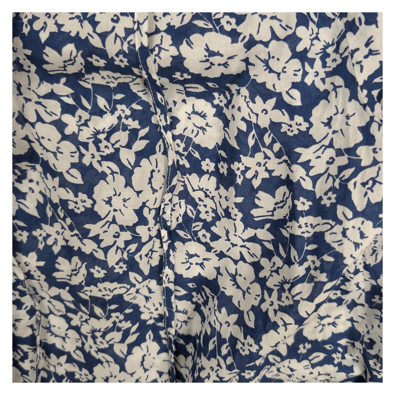 Polo Ralph Lauren Blouse Size M Blue White Floral Cotton Tie Neck NWT by Polo Ralph Lauren – blouse | RewearableUK