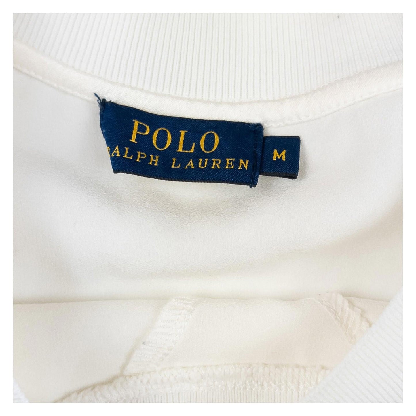 Polo Ralph Lauren Cream Long Sleeve Top Size M Triacetate Blend Crew Neck Ribbed by Polo Ralph Lauren – | RewearableUK