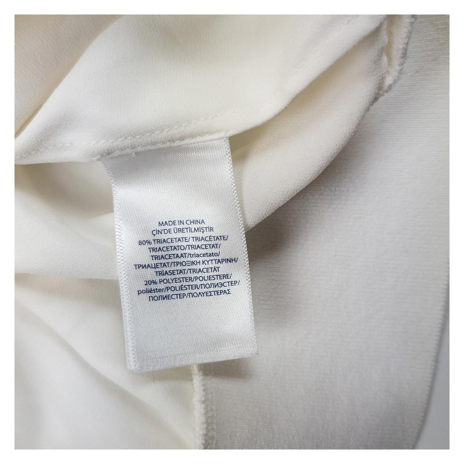 Polo Ralph Lauren Cream Long Sleeve Top Size M Triacetate Blend Crew Neck Ribbed by Polo Ralph Lauren – | RewearableUK