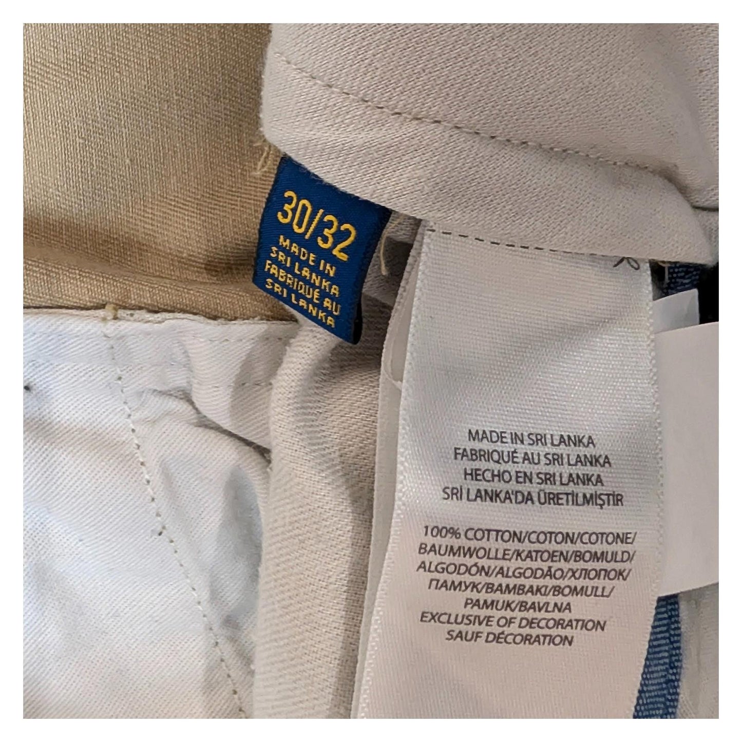 polo ralph lauren mens chino trousers size w 30 l 32 beige regular cotton by Polo Ralph Lauren – | RewearableUK