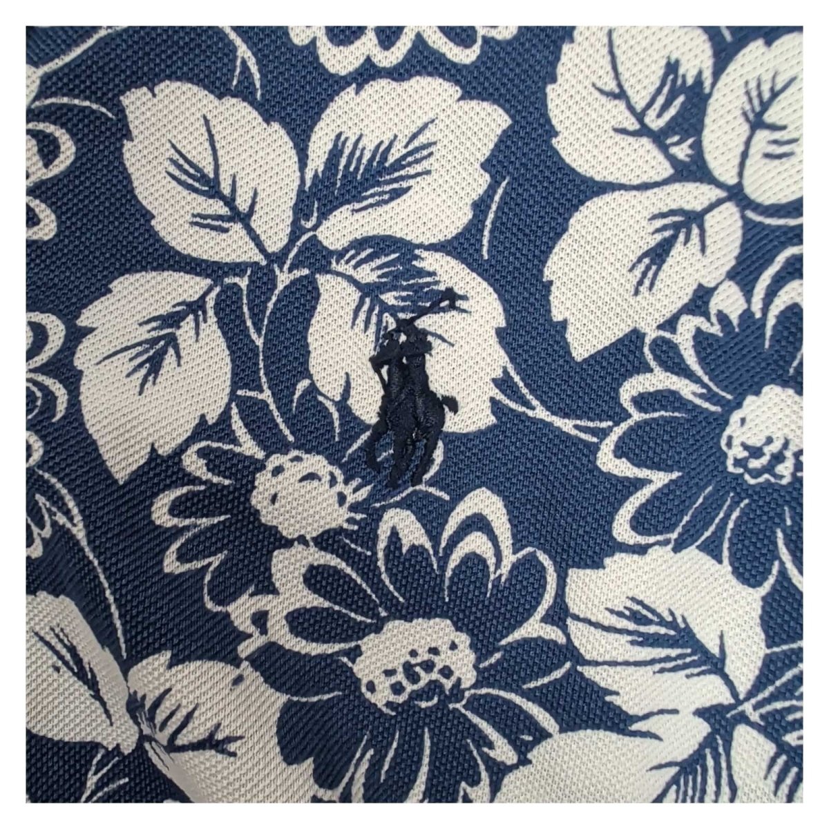 Polo Ralph Lauren Women's Knit Oxford Shirt M Blue White Floral Cotton Logo – product photo 5 | RewearableUK