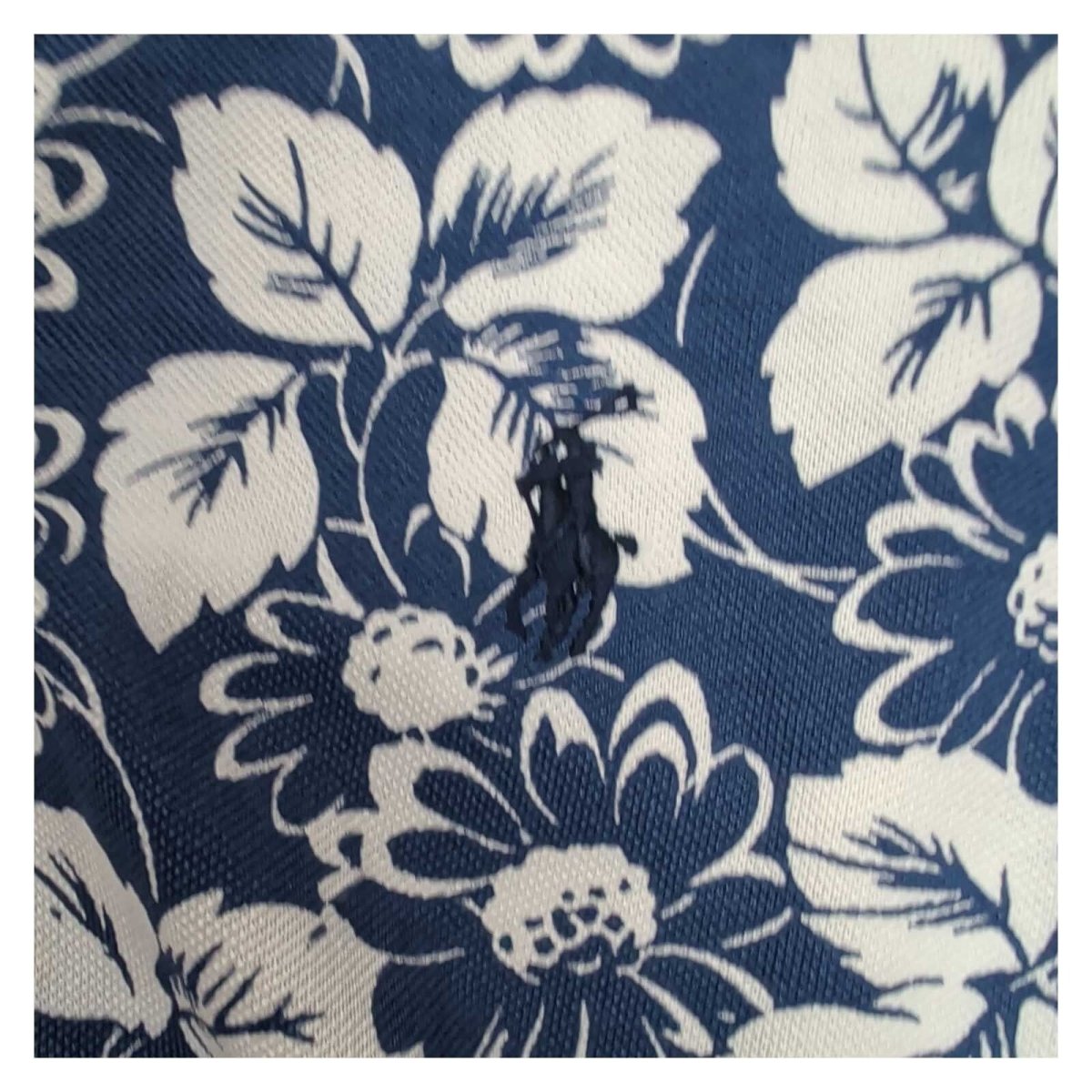 Polo Ralph Lauren Women's Knit Oxford Shirt M Blue White Floral Cotton Logo – product photo 3 | RewearableUK