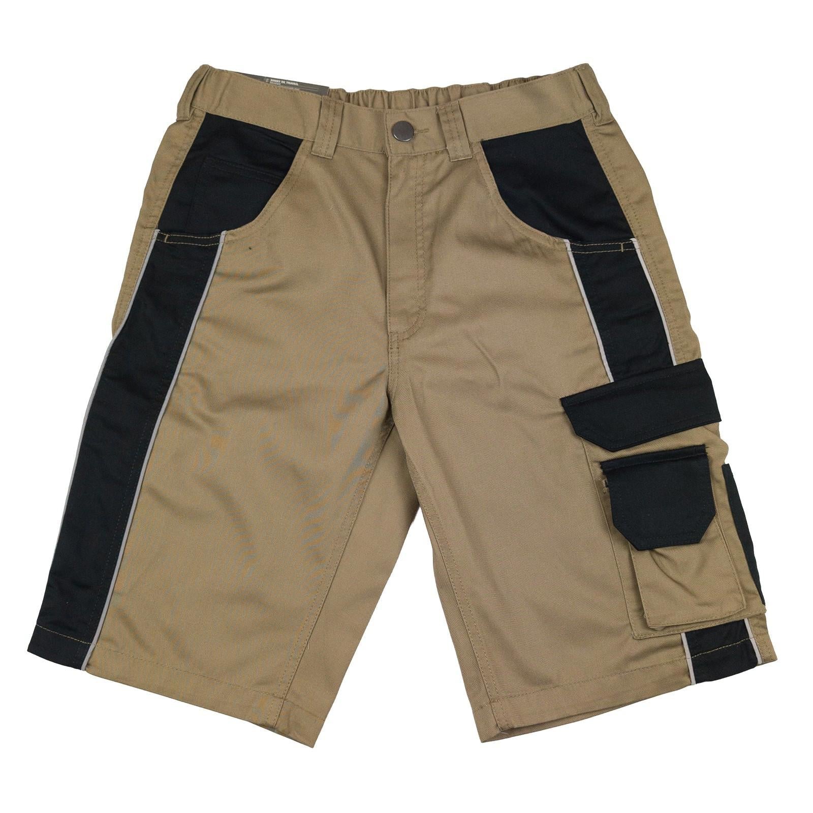 Powerfix Profi Work Shorts Beige Black 32 – New Reflective Pockets by Powerfix – | RewearableUK