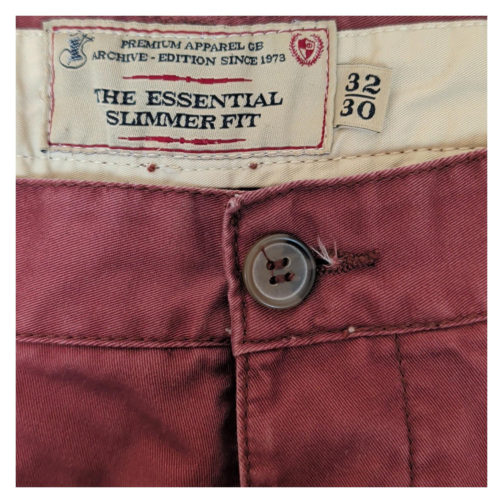 premium apparel gb archive edition mens w32 l30 maroon slim fit chinos pants by matalan – | RewearableUK