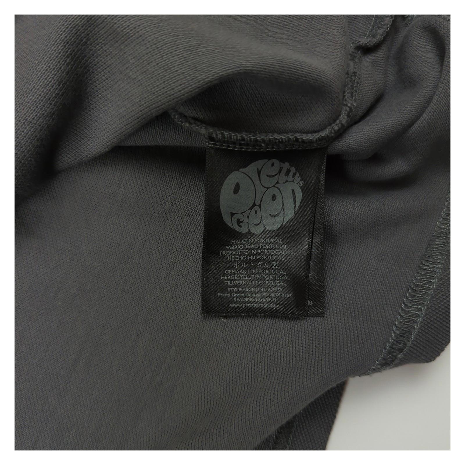 Pretty Green Pretty Green Men's Grey Cotton Polo Shirt Size Medium Casual Short Sleeve T-Shirts RewearableUK