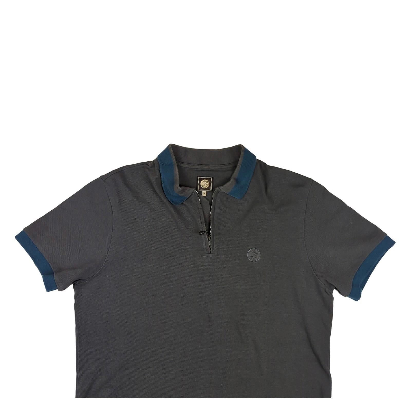 Pretty Green Pretty Green Men's Grey Cotton Polo Shirt Size Medium Casual Short Sleeve T-Shirts RewearableUK