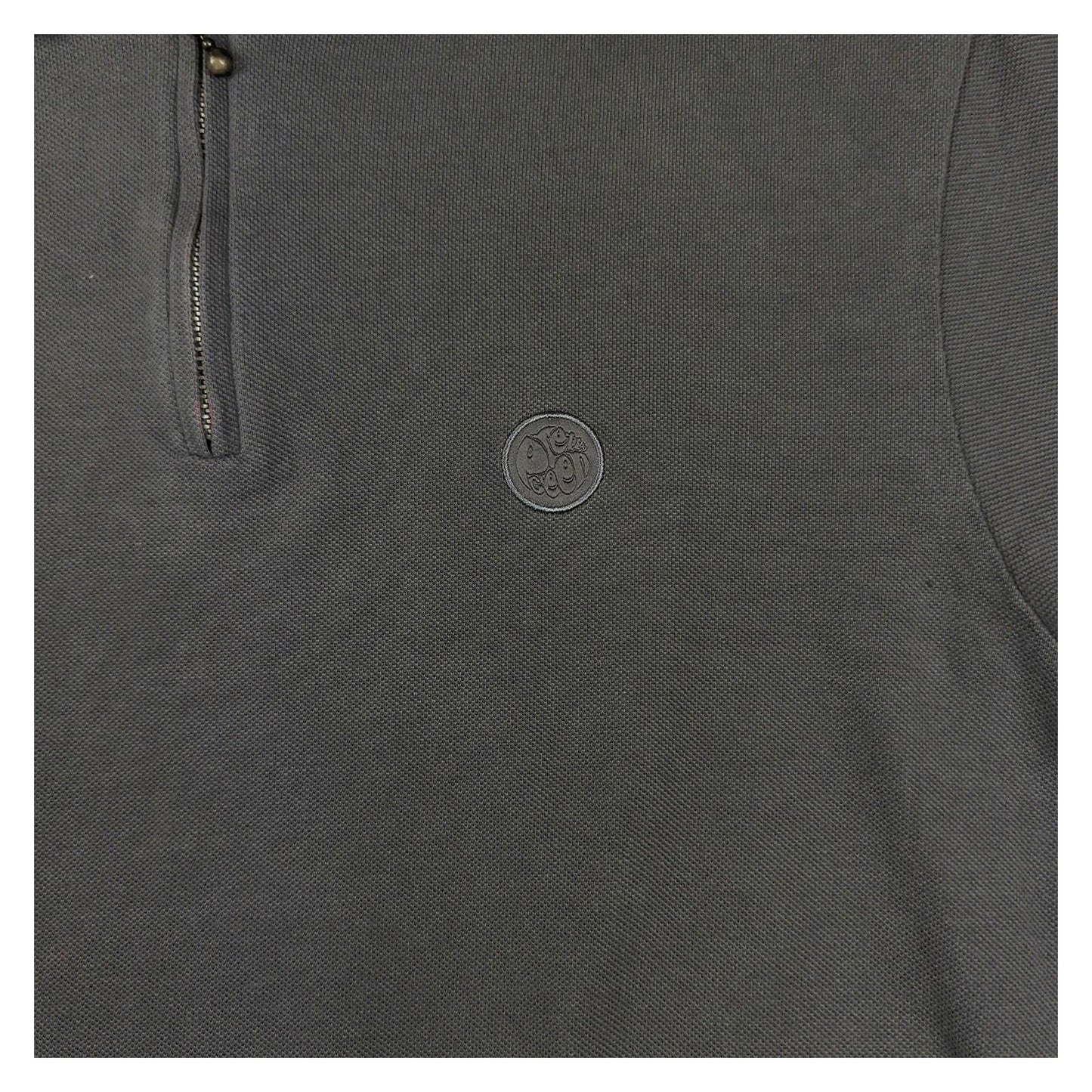 Pretty Green Pretty Green Men's Grey Cotton Polo Shirt Size Medium Casual Short Sleeve T-Shirts RewearableUK