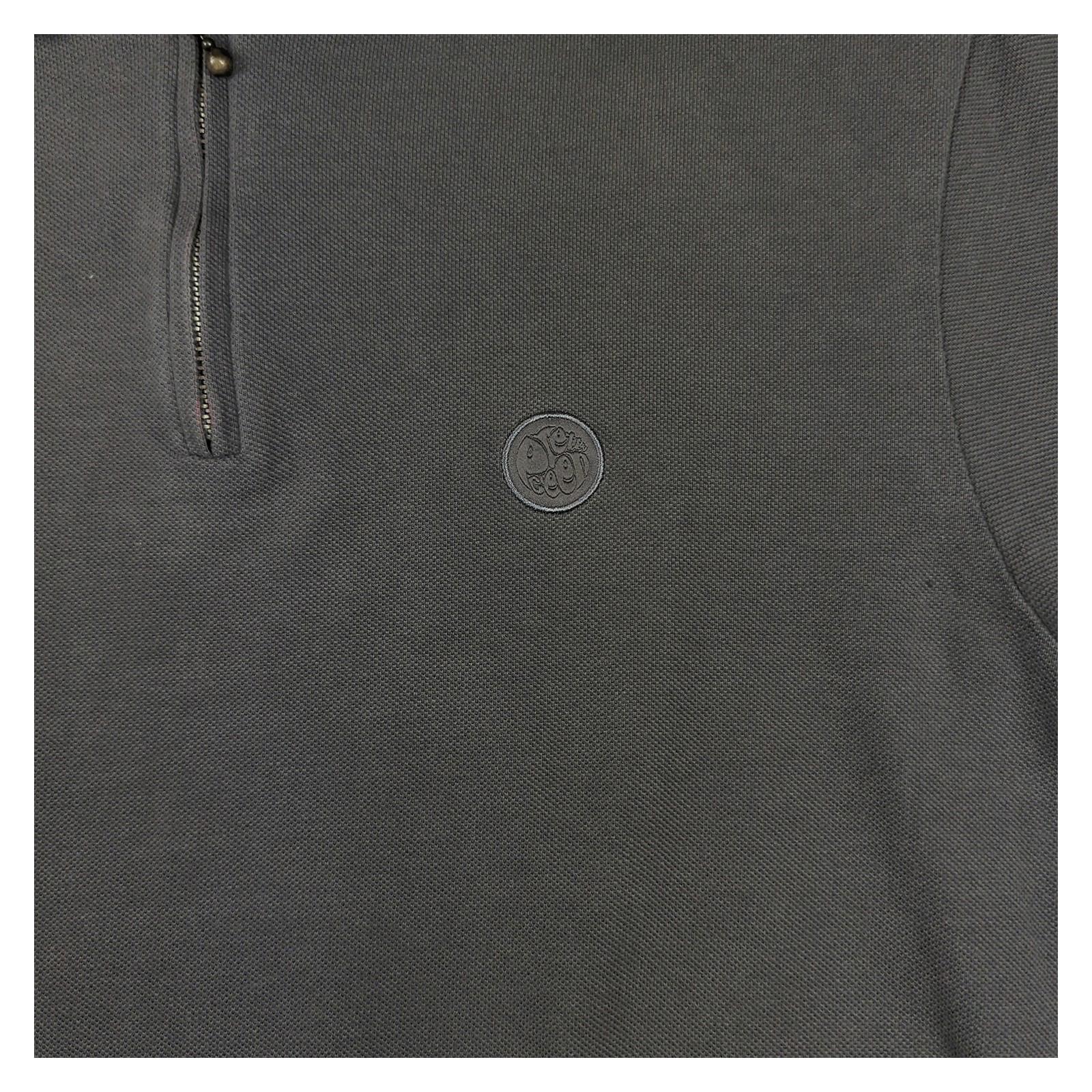 Pretty Green Pretty Green Men's Grey Cotton Polo Shirt Size Medium Casual Short Sleeve T-Shirts RewearableUK