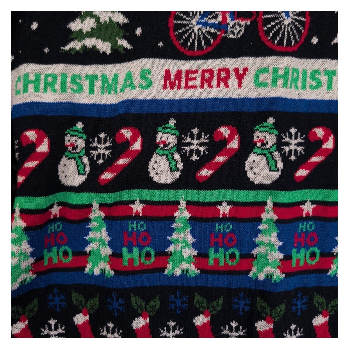 Primark Men's Christmas Jumper Large Santa Bicycle Fair Isle Knit NWT – product photo 2 | RewearableUK