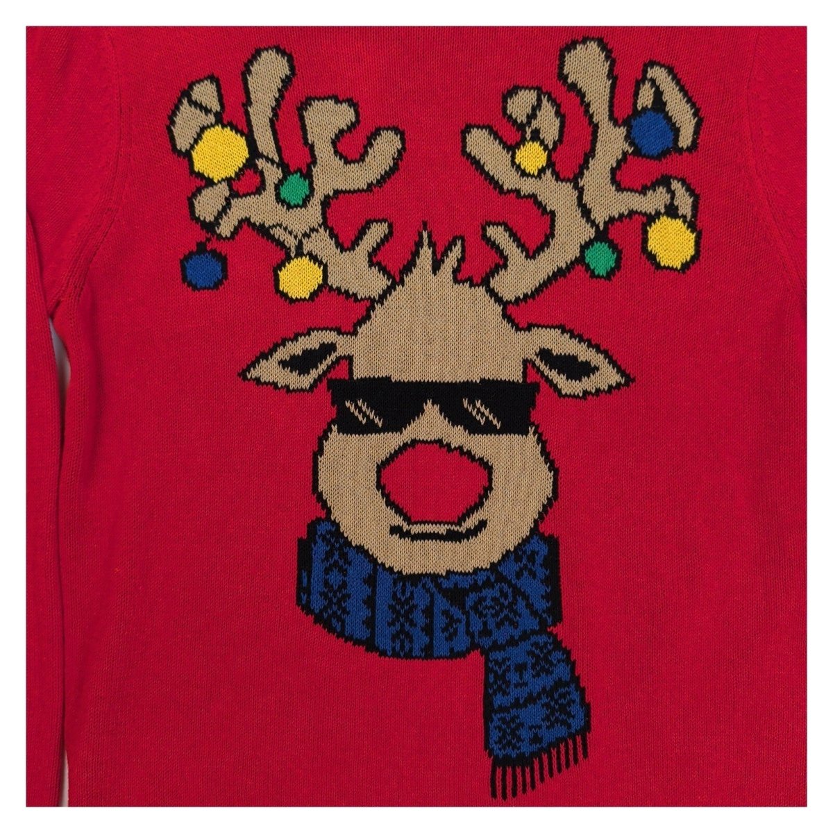 Primark Men's Christmas Jumper XL Red Rudolph Reindeer Graphic Xmas Sweater – product photo 2 | RewearableUK