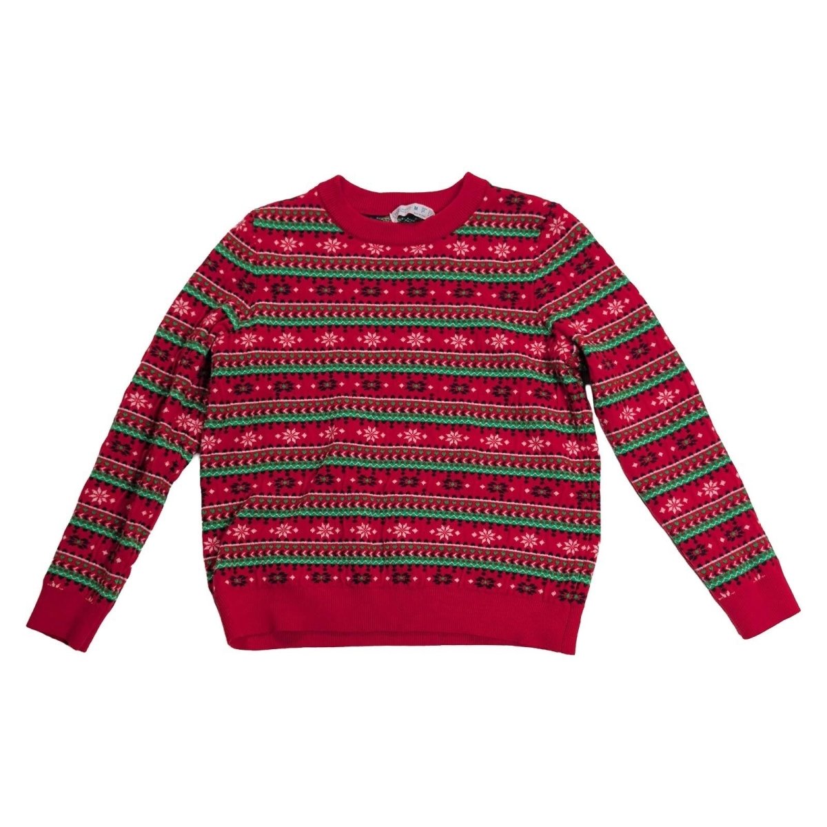Primark Womens Christmas Jumper M UK 12-14 Red Fair Isle Snowflake Xmas Sweater – product photo 1 | RewearableUK