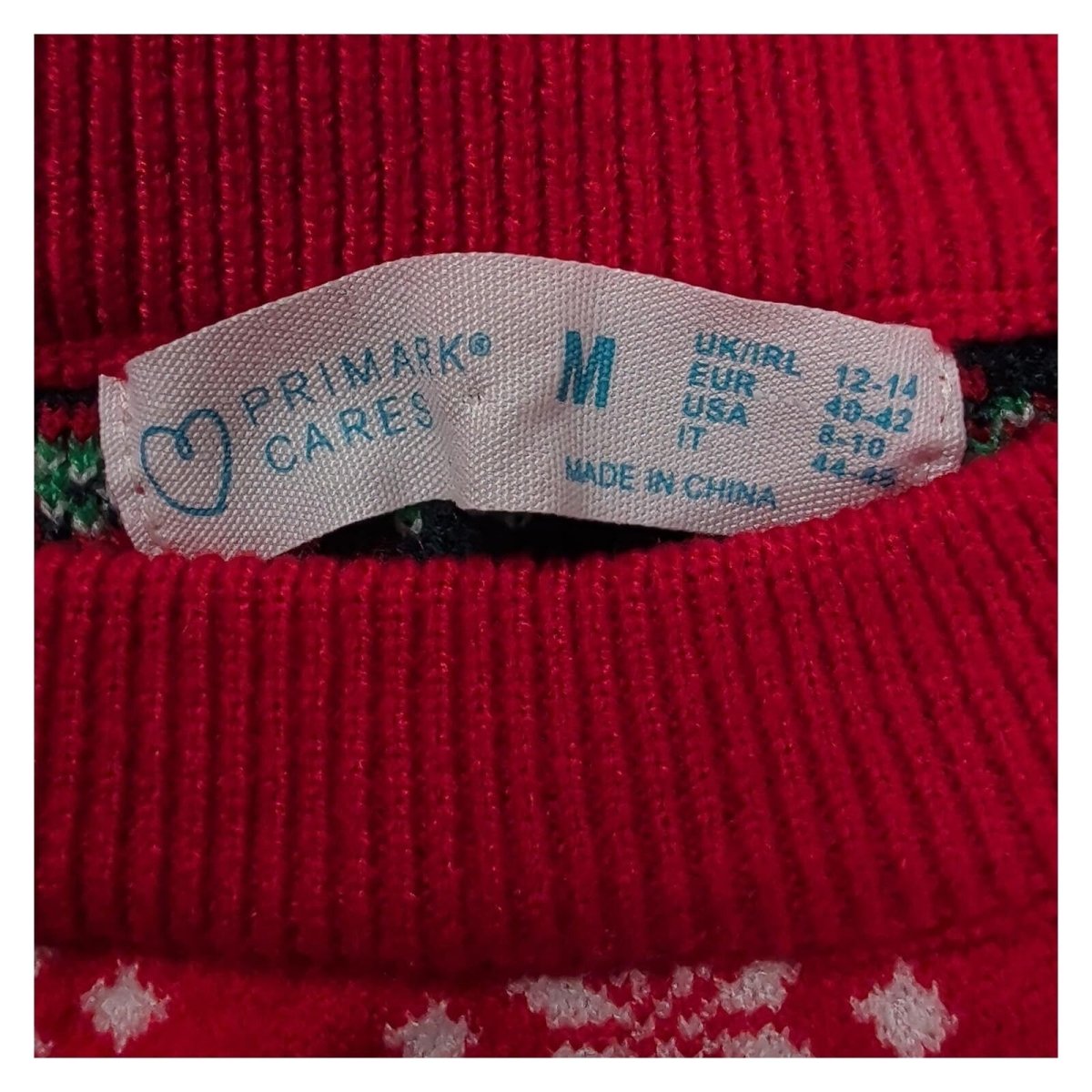 Primark Womens Christmas Jumper M UK 12-14 Red Fair Isle Snowflake Xmas Sweater – product photo 3 | RewearableUK