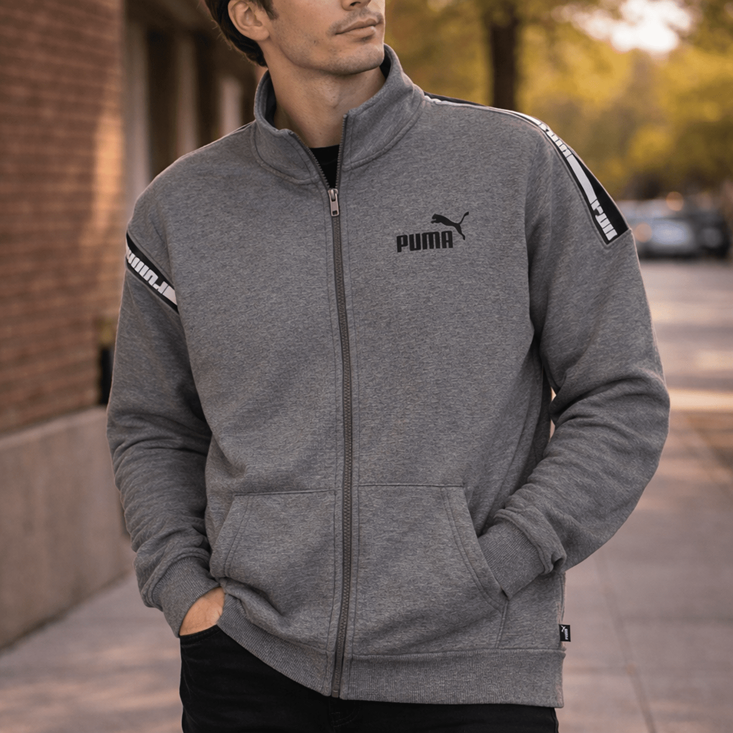 Puma Full Zip Hoodie Sweatshirt Grey | Men's Medium by PUMA – Sweater & Hoodie | RewearableUK