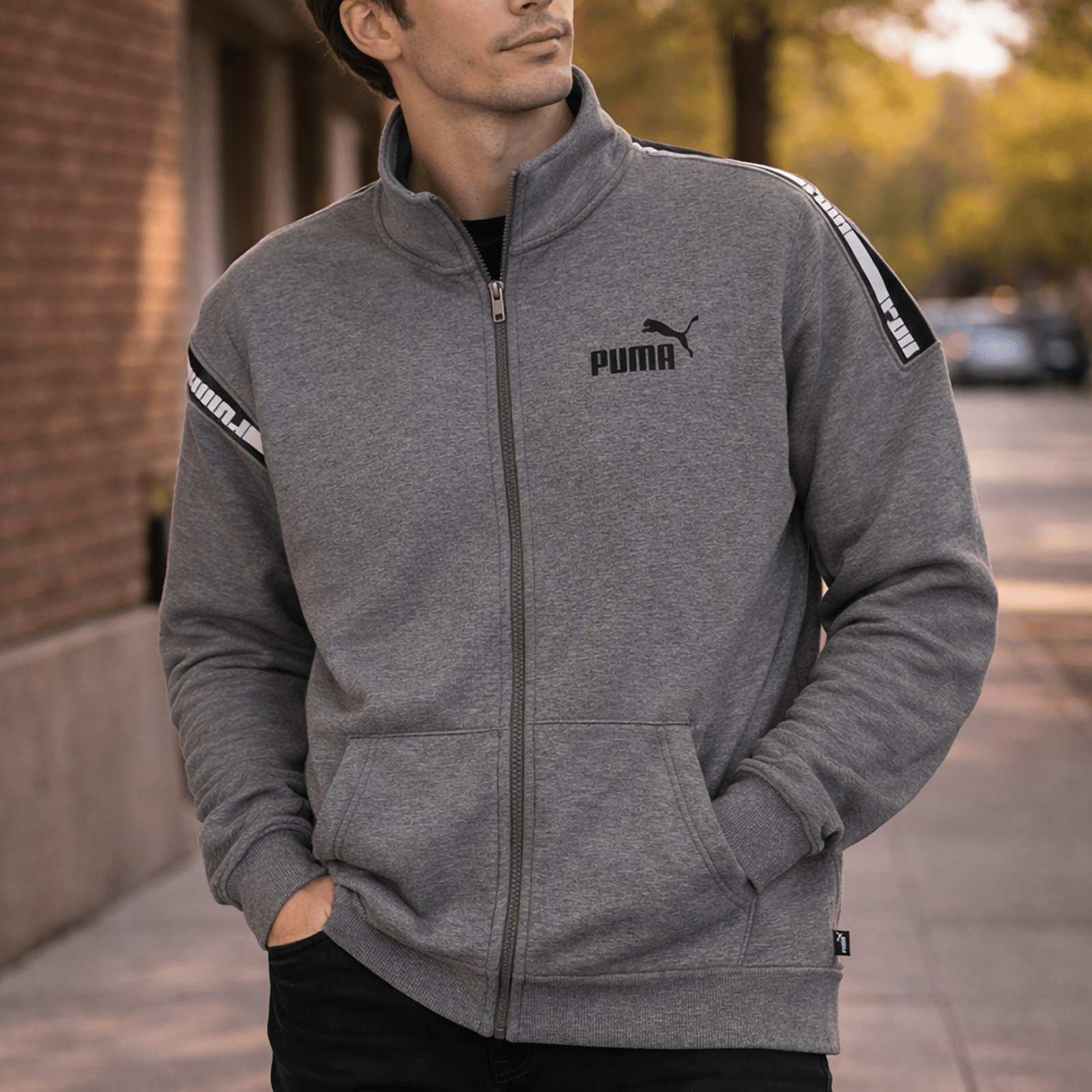 Puma Full Zip Hoodie Sweatshirt Grey | Men's Medium by PUMA – Sweater & Hoodie | RewearableUK